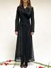Vintage 1940s Black Lace Gown - Black - Thumbnail 1