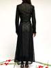 Vintage 1940s Black Lace Gown - Black - Thumbnail 5