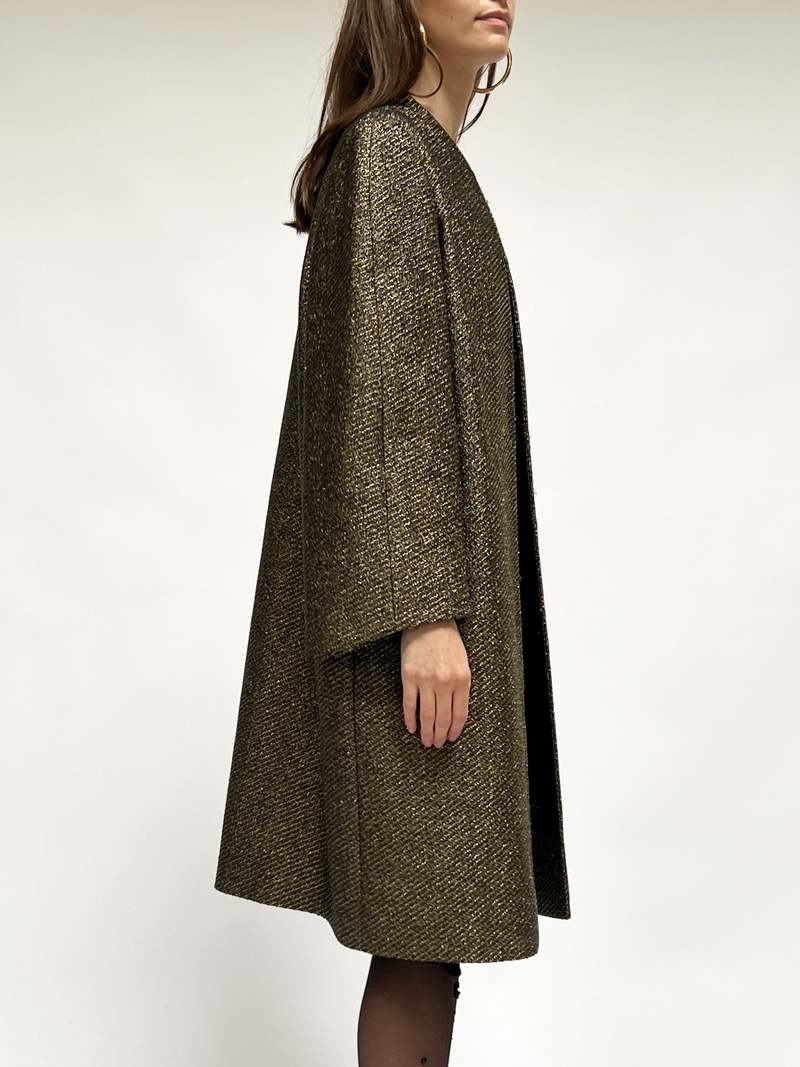 コート LANVIN Woman Coat Melon RWCO00055746 594 Ascot Collar Jacket In Denim | Lanvin