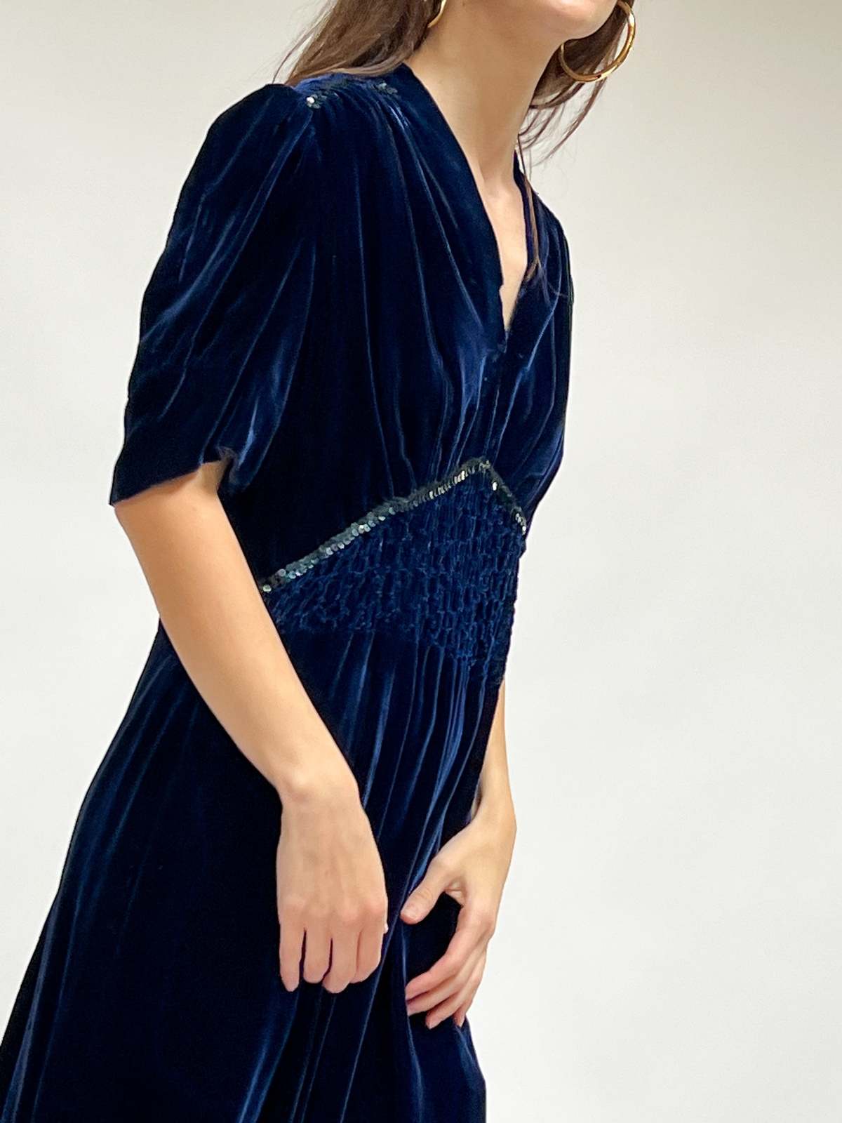 blue midi dress asos Beaded Escada Couture Vintage Dress in Crushed Velvet w/ Beading 8/10 –  Modig