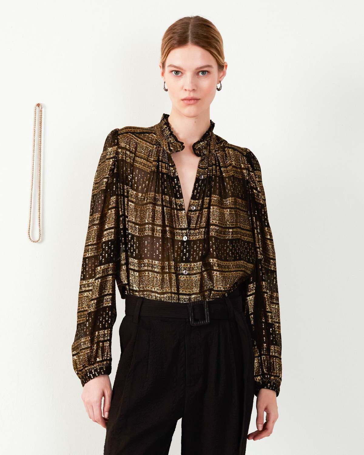 Alix Of Bohemia Annabel Lily Shirt - Gold Gilded - Image 2 of 2