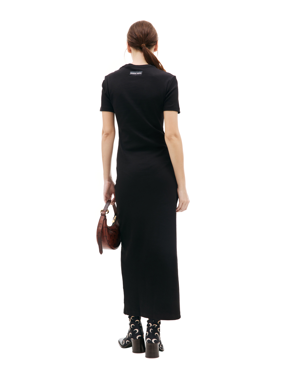 MARINE SERRE Embroidered logo maxi dress - Black | Garmentory MARINE SERRE Embroidered logo maxi dress - Black | Garmentory
