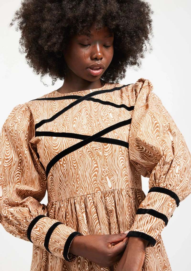 BATSHEVA バッシャバ Clemmie Dress ワンピース Batsheva Clemmie Dress - Woodgrain Fantasy | Garmentory