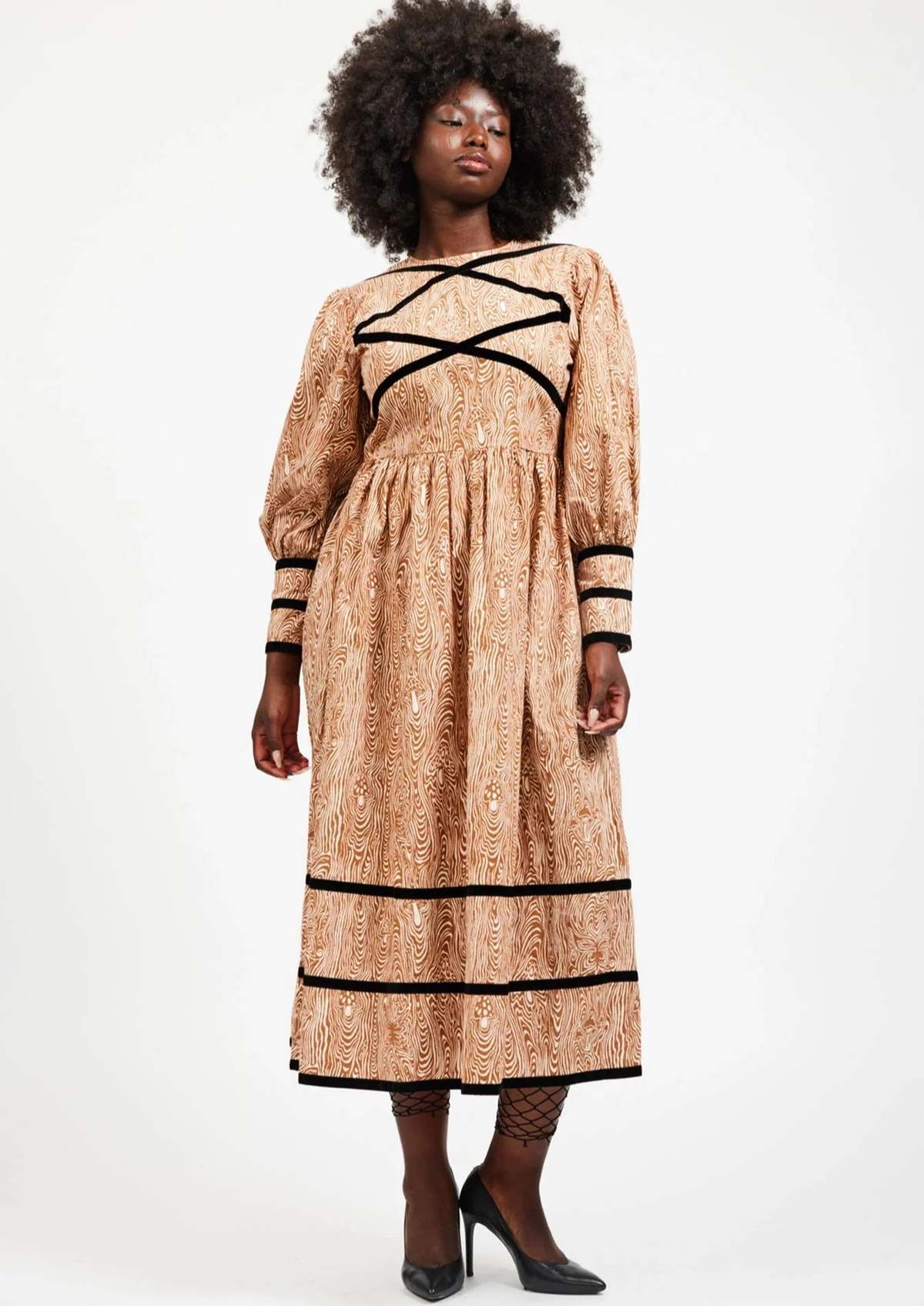 brown fantasy dress Fantasy Medieval Corset Dress, Steampunk Witch Corset Dress