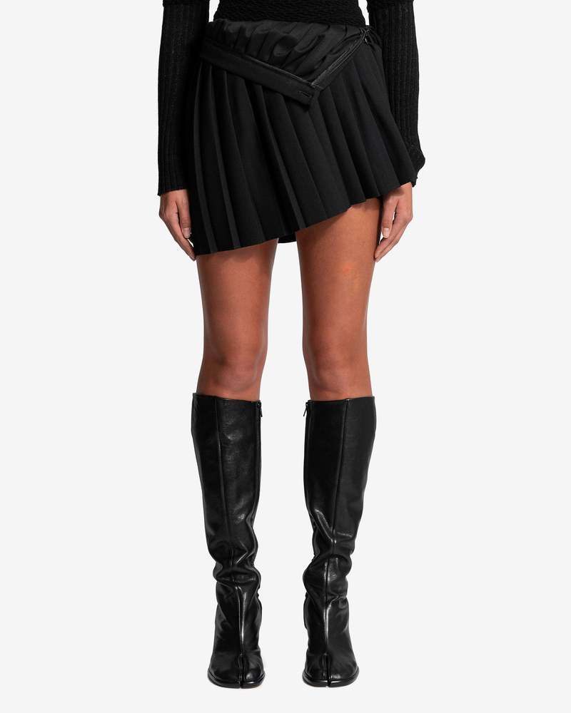 MM6 Maison Margiela Asymmetric Pleated Skirt - Black
