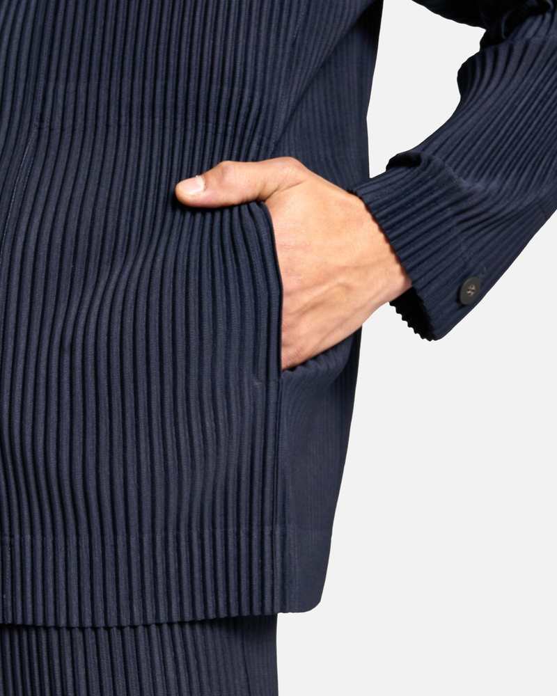 HOMME PLISSÉ ISSEY MIYAKE チェスターコート ネイビー HOMME PLISSE ISSEY MIYAKE Basics Blazer - Navy | Garmentory