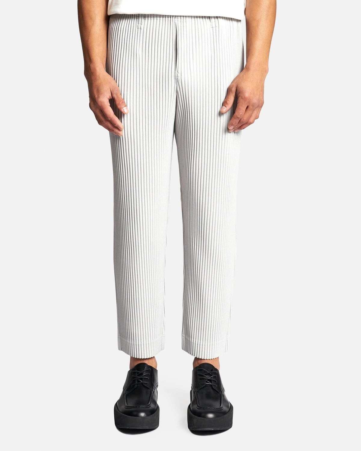 HOMME PLISSE ISSEY MIYAKE Basics Pleated Trousers - Light Gray