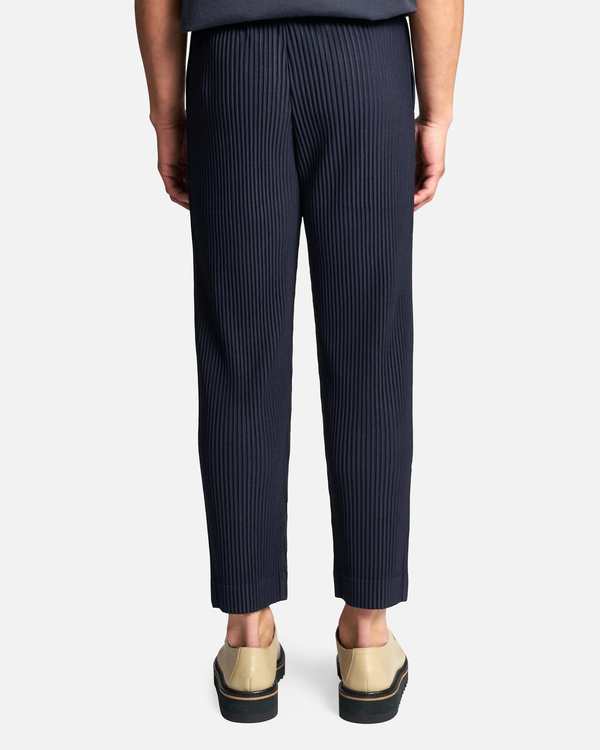 HOMME PLISSE ISSEY MIYAKE Basics Pleated Trousers - Navy | Garmentory