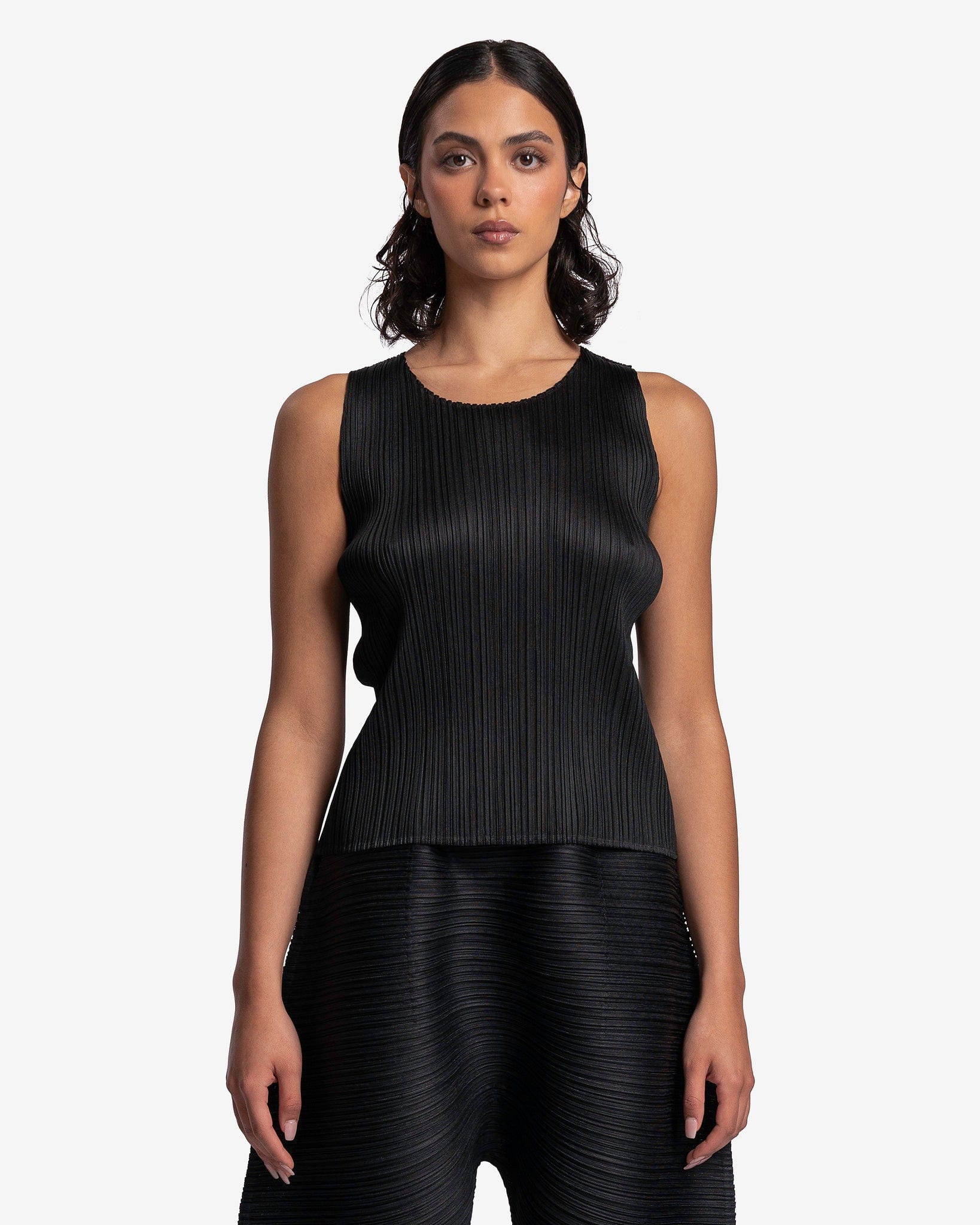 PLEATS PLEASE ISSEY MIYAKE｜SLEEVELESS (PP57JK101-10) Pleats Please by Issey Miyake Basics Sleeveless Top - Black