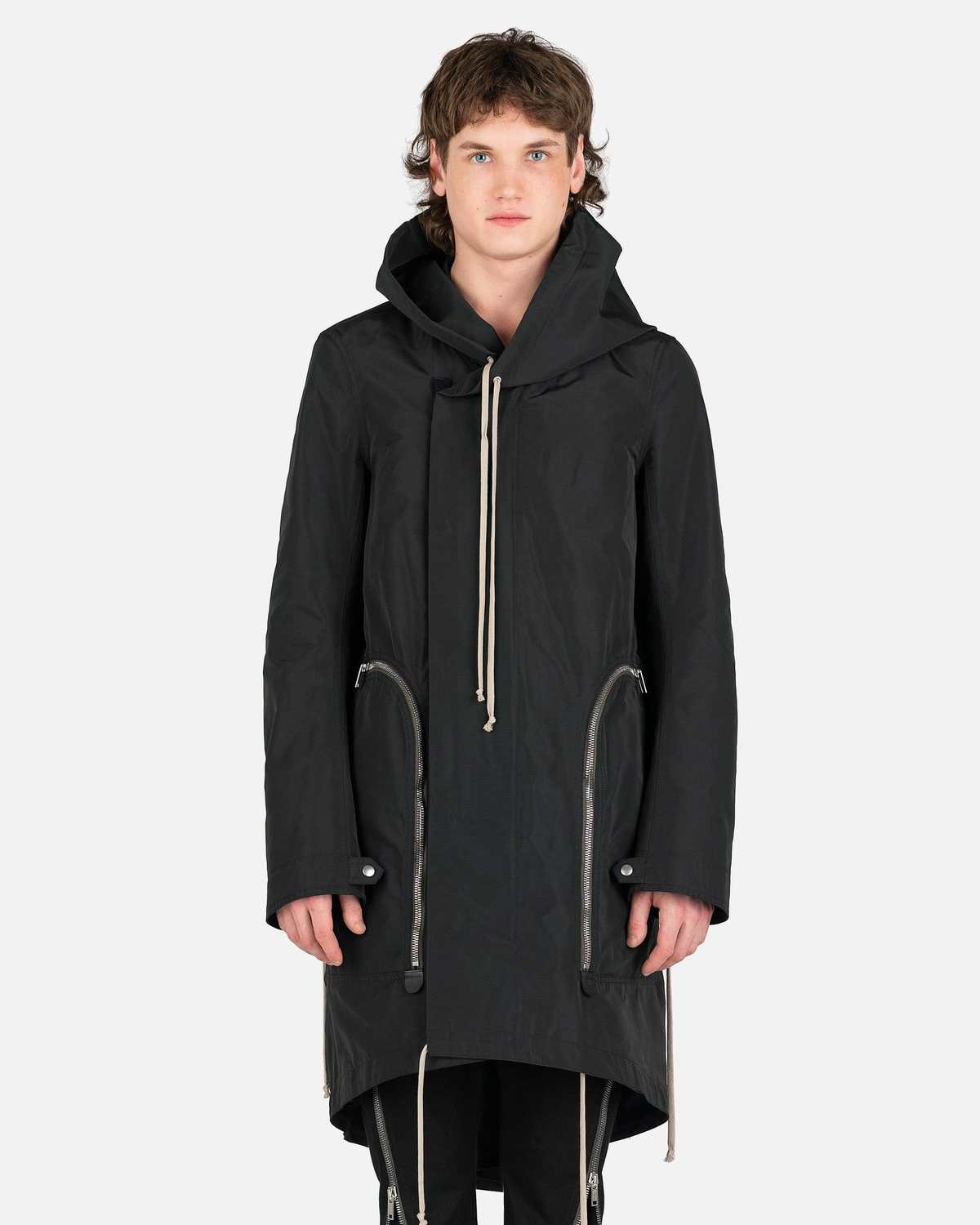 Rick Owens Bauhaus Fishtail Coat - Black | Garmentory