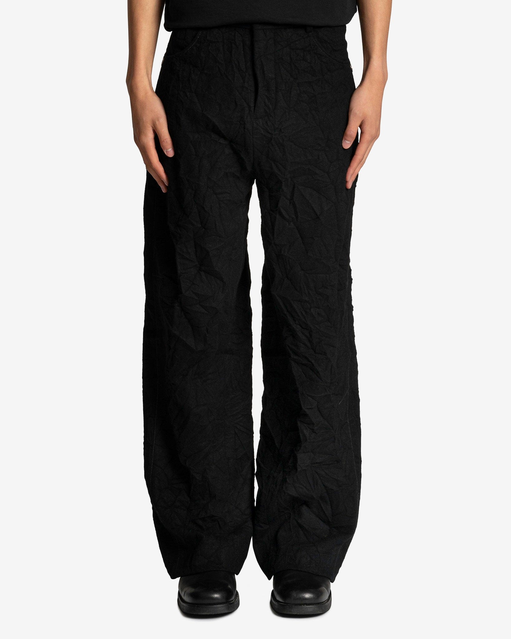 パンツ [ANDERSSON BELL] NEP WOOL LACE-UP WIDE PANTS NEP WOOL LACE-UP WIDE PANTS apa769w(BLACK) – Andersson Bell