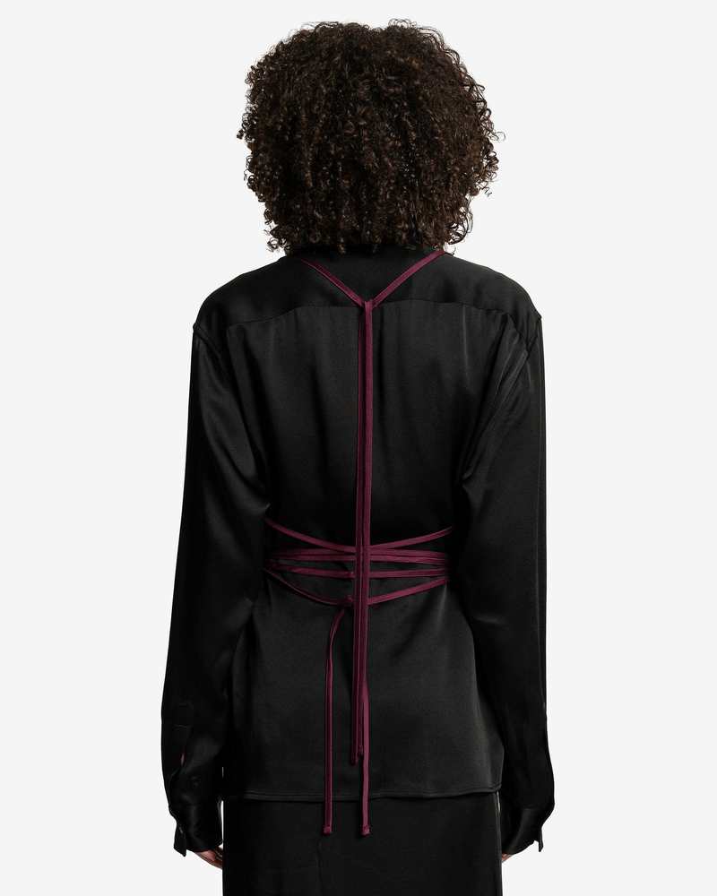 Bikini Cami Long Sleeve Shirt - Black/Bordeaux | Garmentory