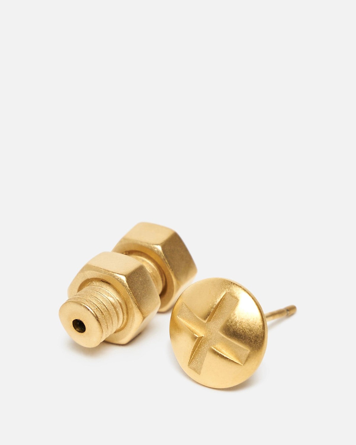 Maison Margiela Bolt and Nut Screw Earring - Gold | Garmentory