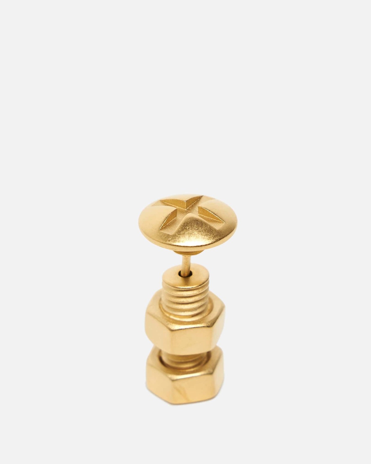 Maison Margiela Bolt and Nut Screw Earring - Gold | Garmentory