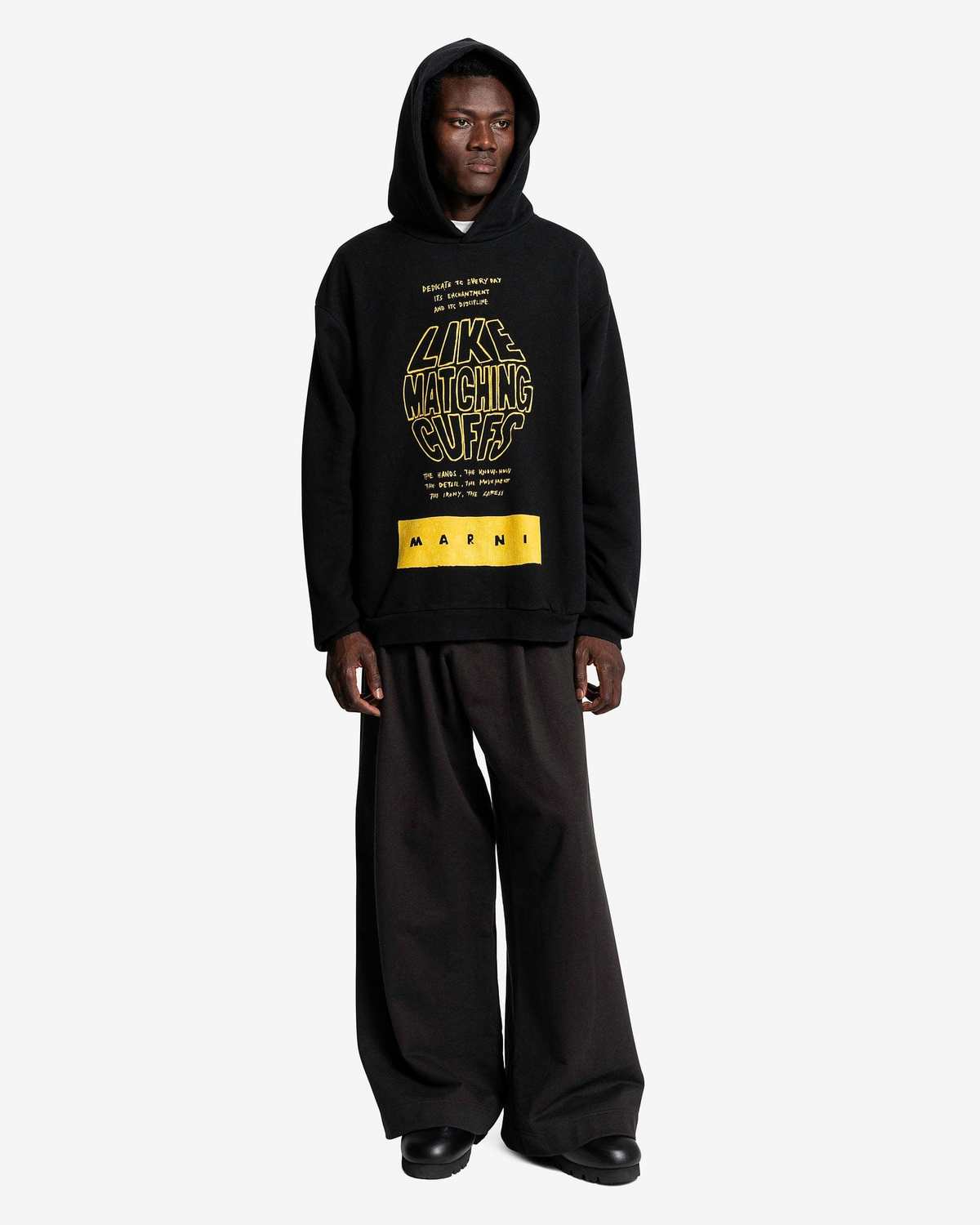 Marni Circle Logo Pullover Hoodie - Black | Garmentory