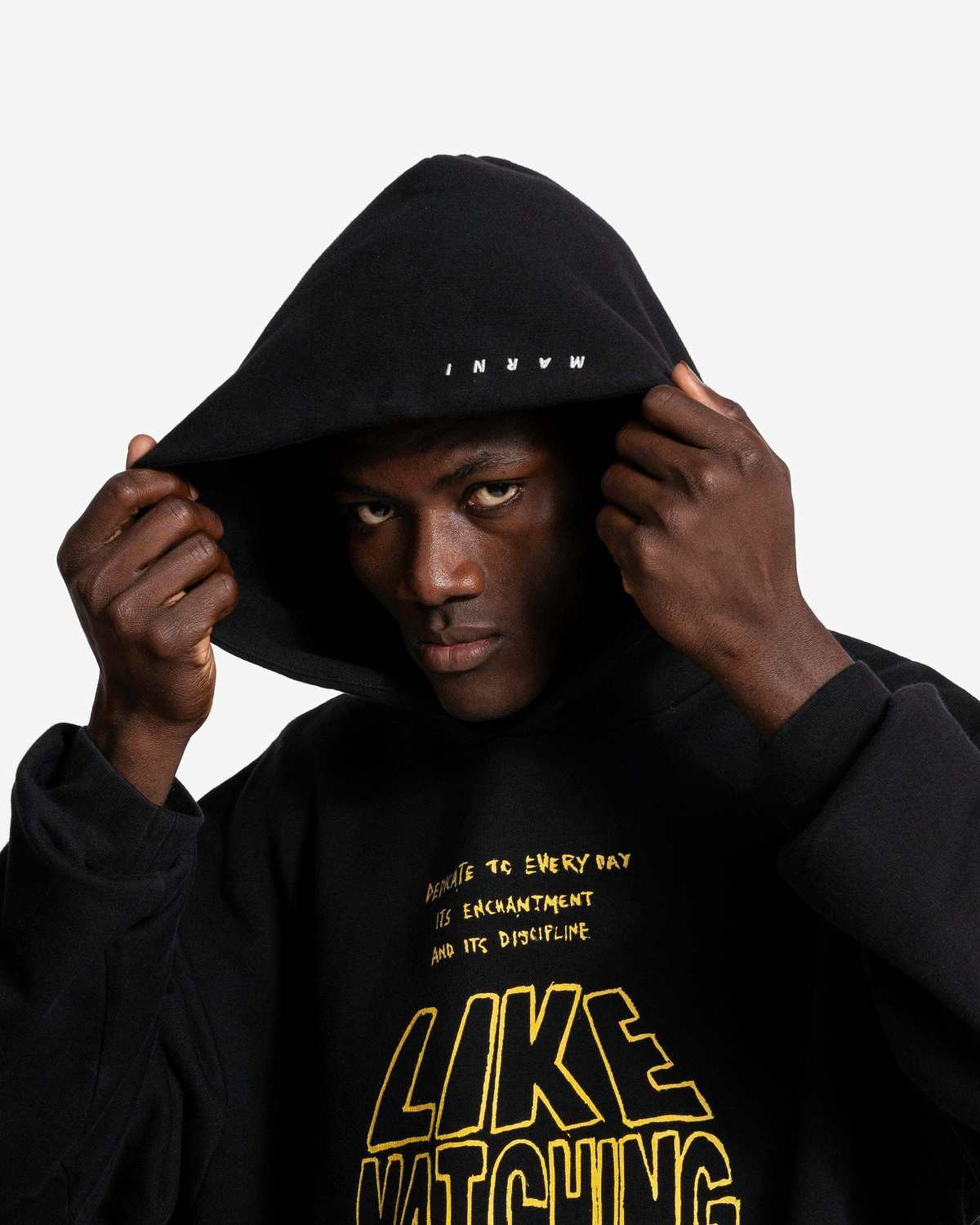 Marni Circle Logo Pullover Hoodie - Black | Garmentory