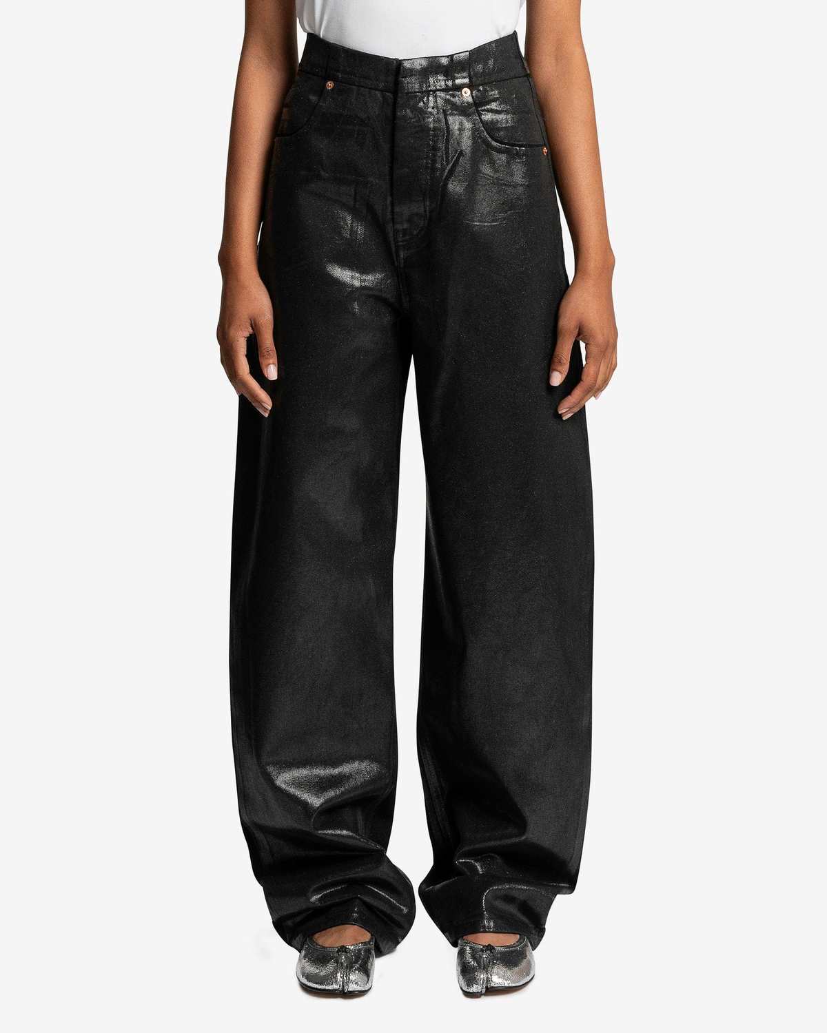 MM6 Maison Margiela Coated 5 Pockets Pants - Black | Garmentory