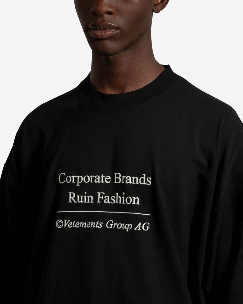 Vetements Brand Vetements Black Tshirt Buy VETEMENTS Men Corporate