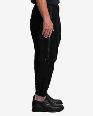 Yohji Yamamoto Pour Homme Cotton Twill Sarouel Pants with Zipper