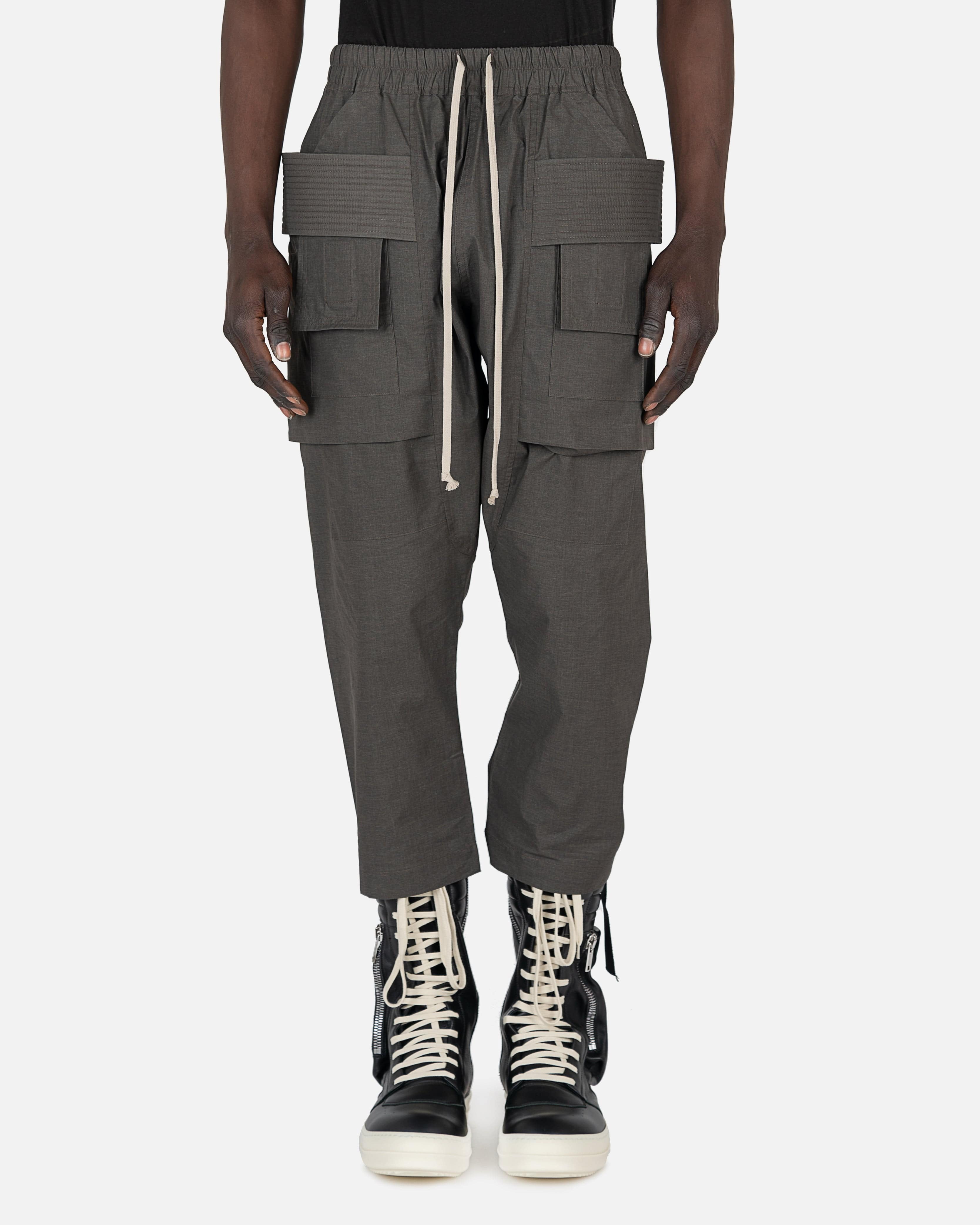 Rick Owens Creatch Cargo Cropped Drawstring - Dark Dust | Garmentory