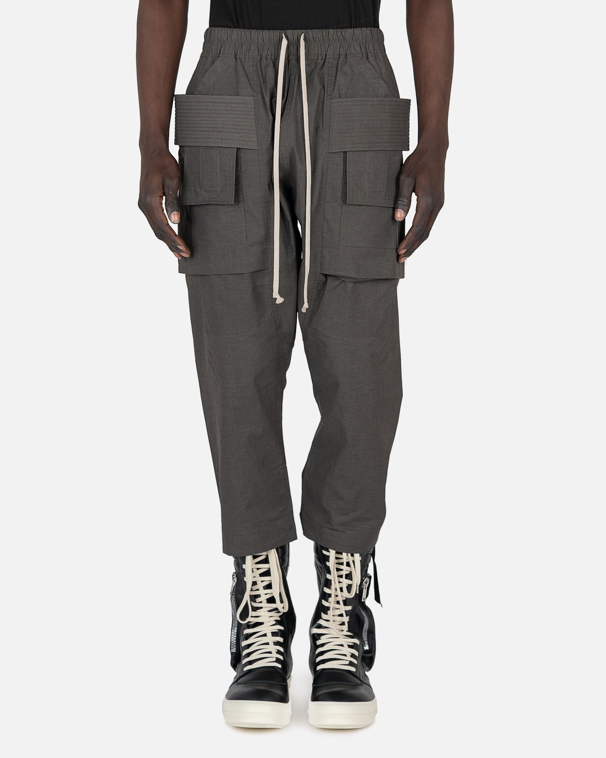 Rick Owens Creatch Cargo Cropped Drawstring - Dark Dust | Garmentory