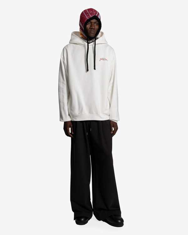 【MARNI】HOODIE crossword heart Marni Crossword Heart Brushed Cotton Hoodie - Stone White