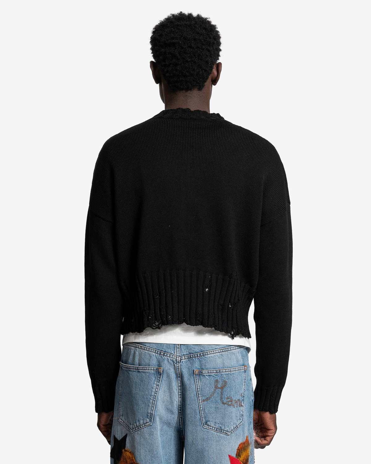 Marni Dishevelled Cotton Knit Sweater - Black | Garmentory