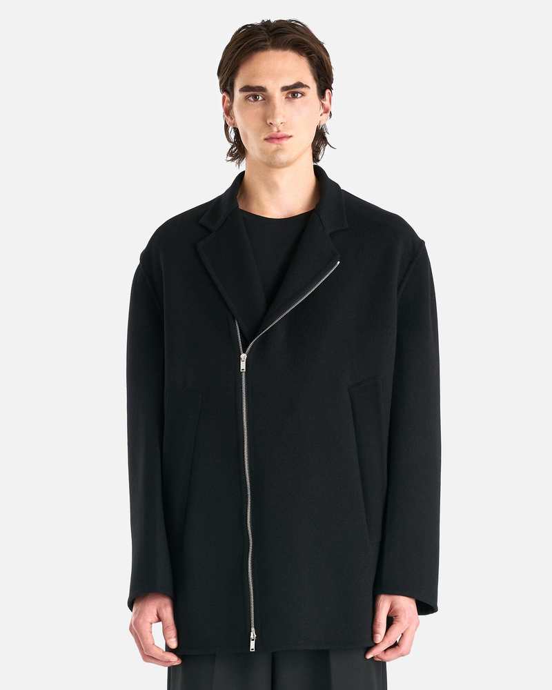 Jil Sander Double Face Wool Coat - Black | Garmentory