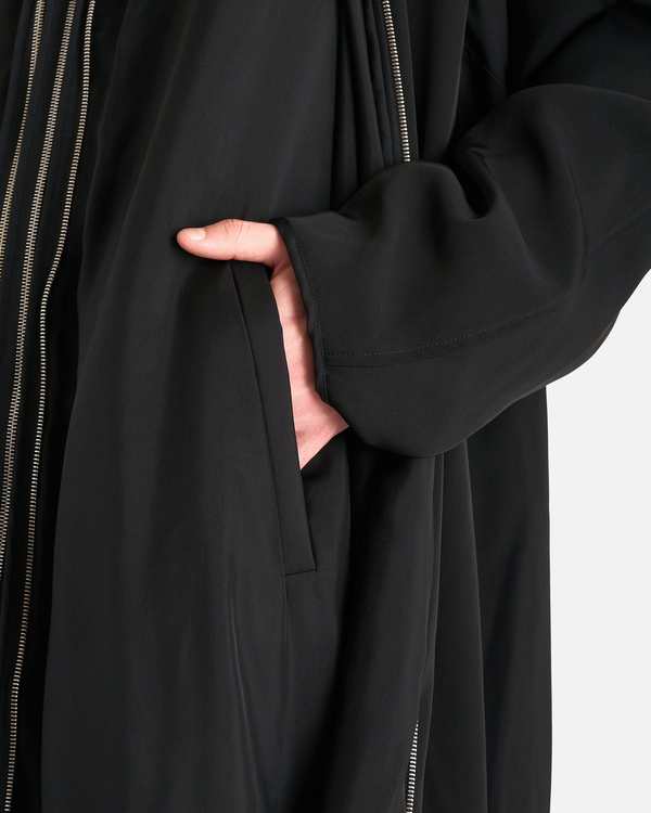 Jil Sander Double Layered Viscose Coat - Black | Garmentory