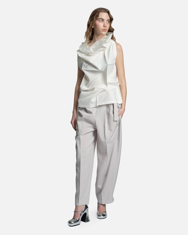 Issey Miyake Flat Tuck Pants - Light Gray | Garmentory