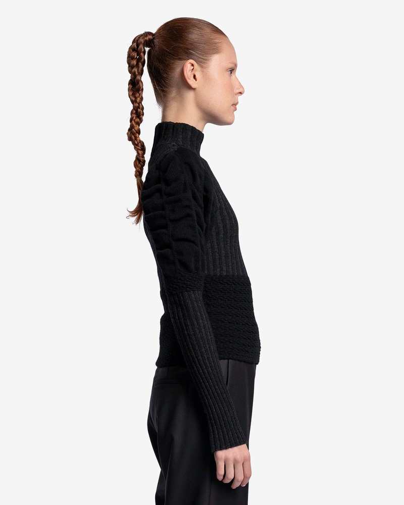 Paula Canovas Del Vas Frosting Knit Top - Black/Charcoal