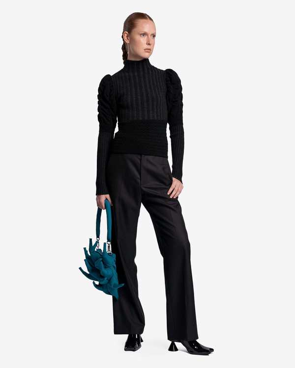 Paula Canovas Del Vas Frosting Knit Top - Black/Charcoal