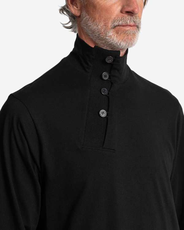Yohji Yamamoto Pour Homme Henley Turtleneck with Button-Up Side
