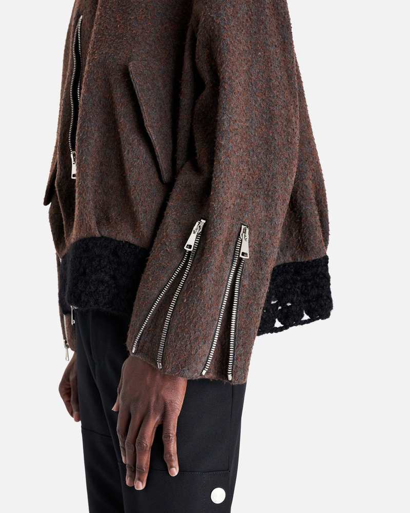 Namacheko Ipstone Bomber Jacket - Slate Blue/Speckled Burgundy 