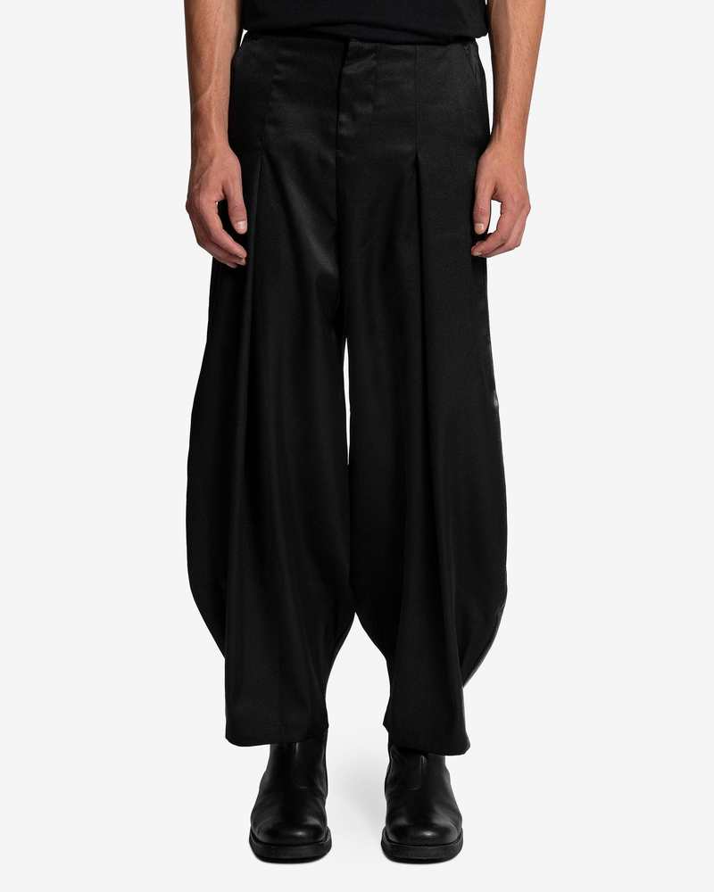 Edward Cuming Kickout Drape Trousers - Black | Garmentory