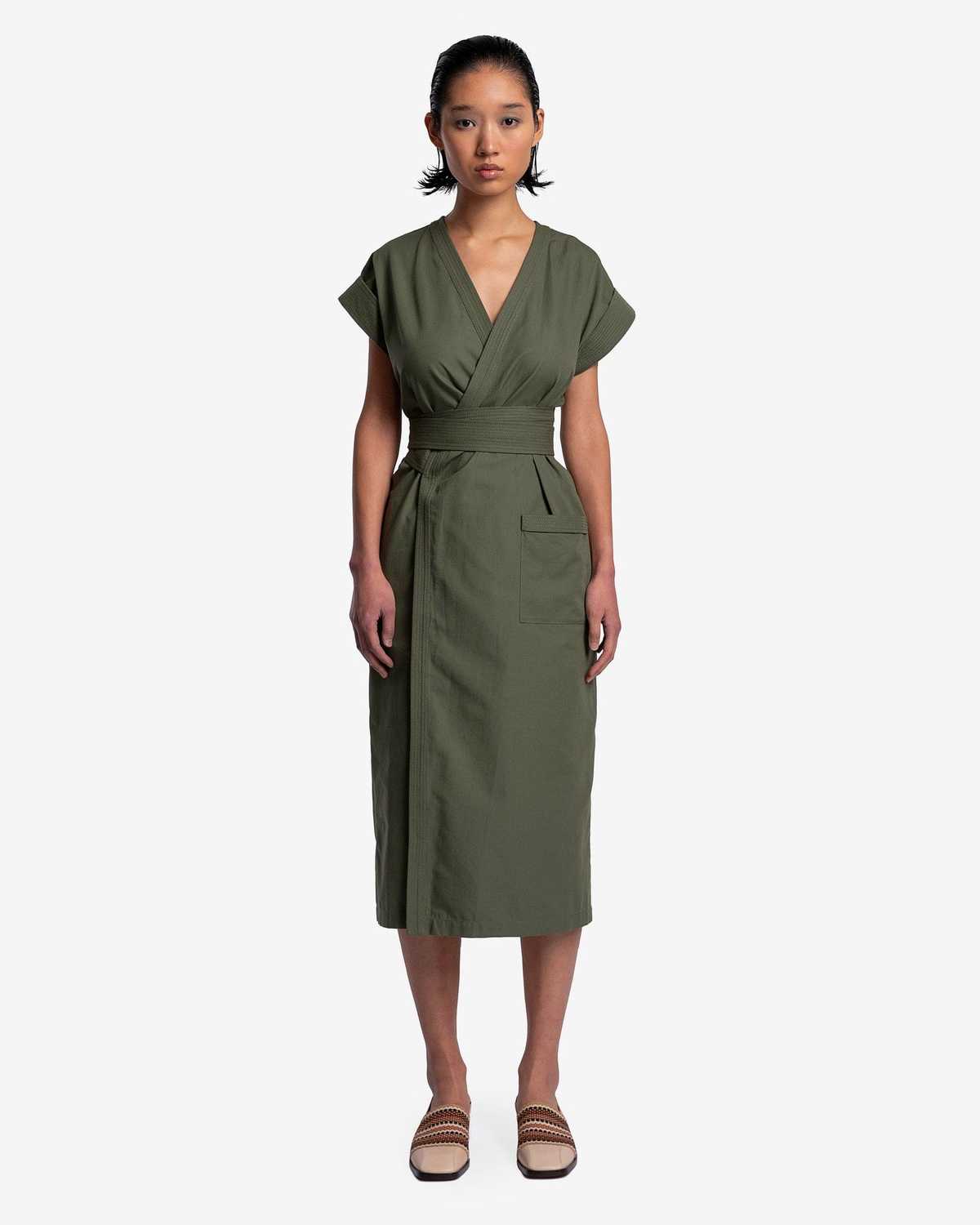 Kenzo Kimono Midi Dress - Dark Khaki | Garmentory