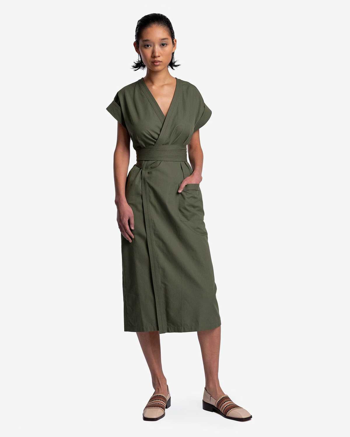 Kenzo Kimono Midi Dress - Dark Khaki | Garmentory