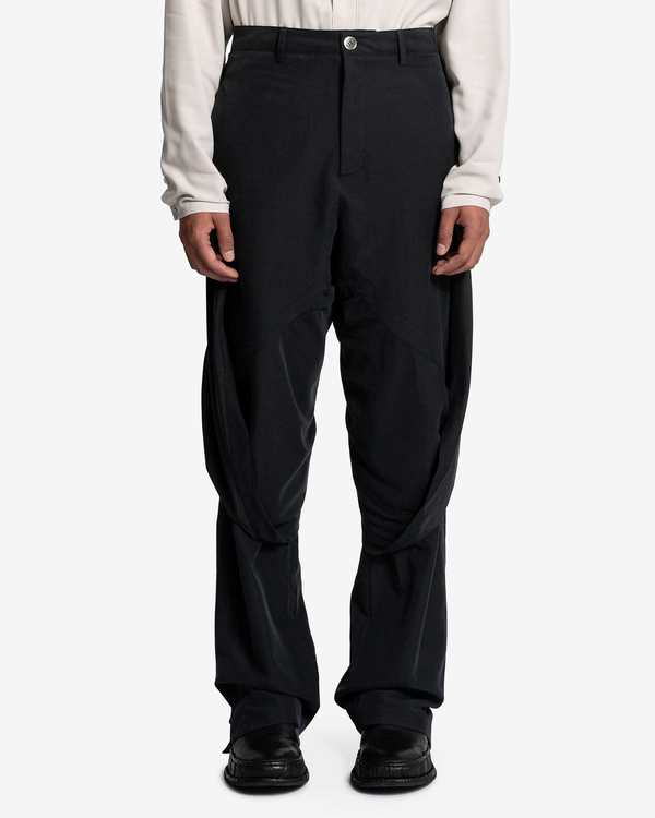 パンツ 23SS jiyong kim draped slacks JiyongKim Layered Draped Trousers - Black | Garmentory