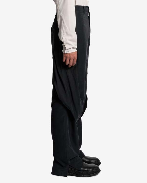 パンツ 23SS jiyong kim draped slacks JiyongKim Layered Draped Trousers - Black | Garmentory