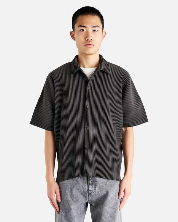 HOMME PLISSE ISSEY MIYAKE MC July Polo - Ebony Khaki | Garmentory