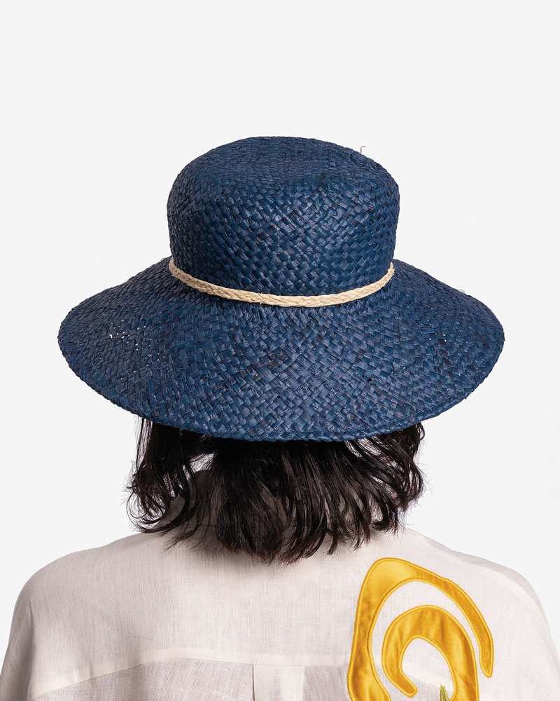 Marni No Vacancy Inn Raffia Hat - Night Blue | Garmentory