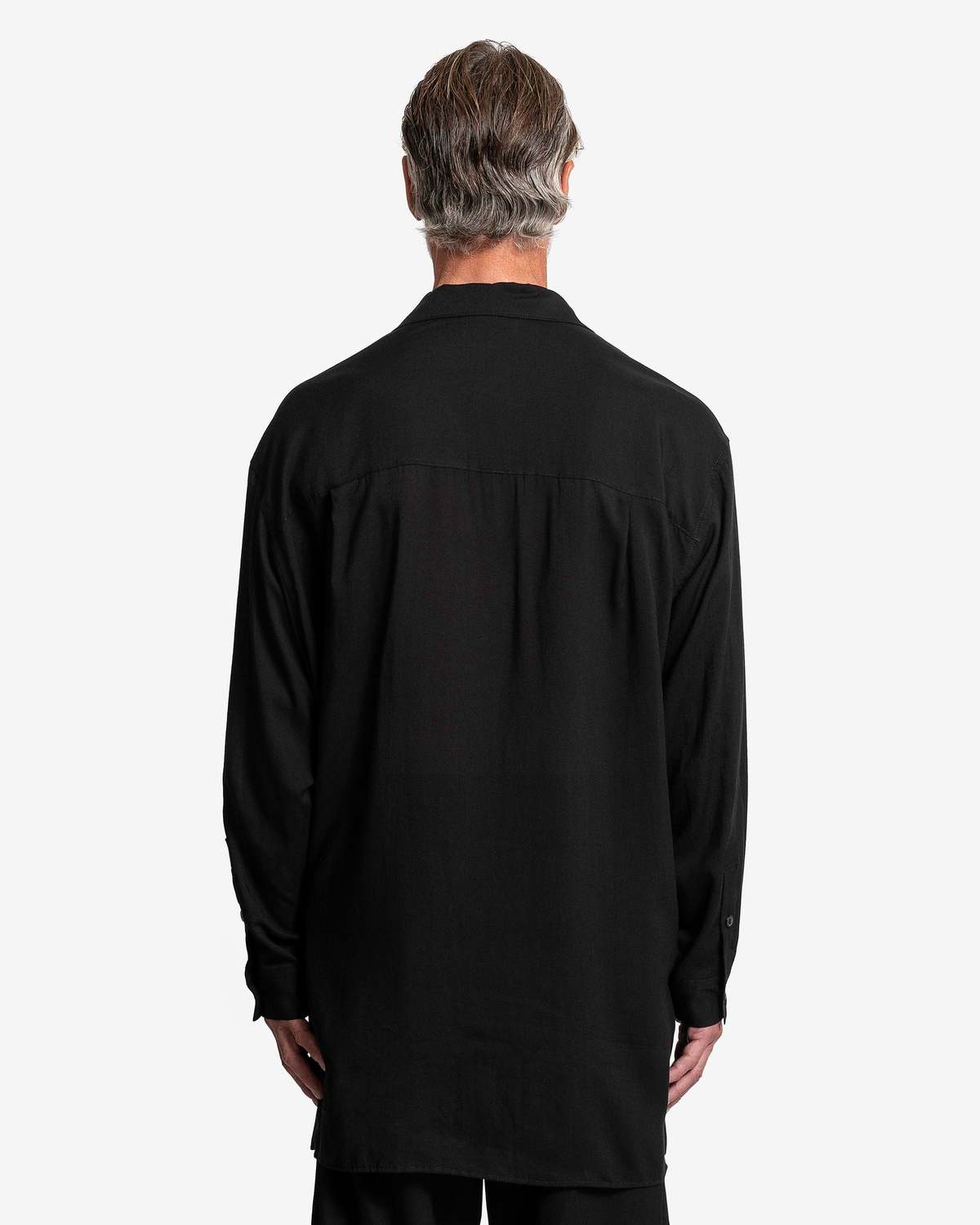 Yohji Yamamoto Pour Homme Open Collar Shirt with Chin Flap