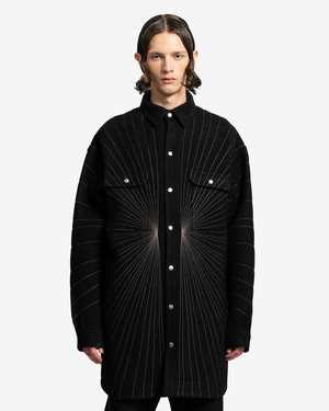 Rick Owens Oversized Outershirt - Black/Dust | Garmentory