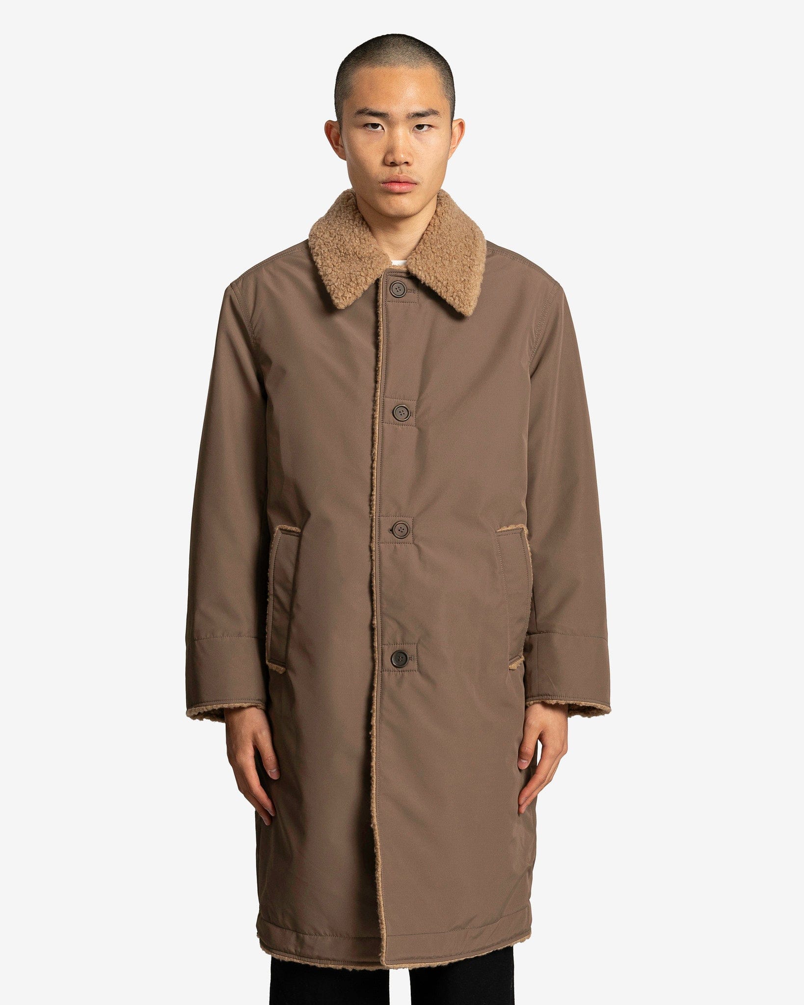 Our Legacy Compact Tech Polar Coat - Murkey Clay | Garmentory