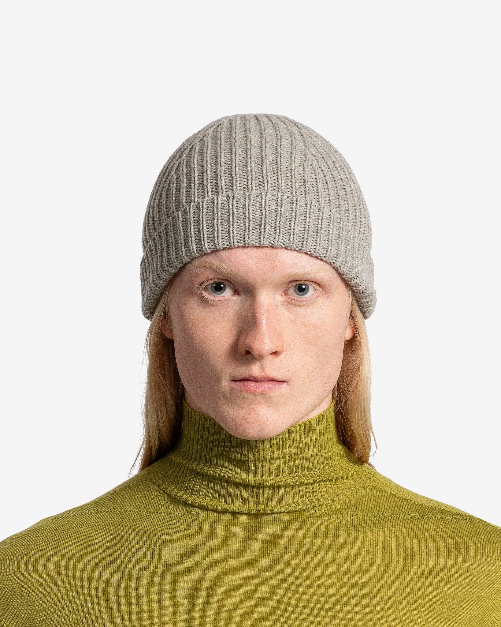 Rick Owens Ribbed Beanie - Pearl | Garmentory