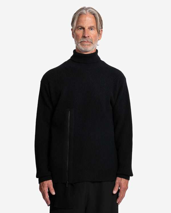 Yohji Yamamoto Pour Homme Ribbed Turtleneck T-Shirt - Black
