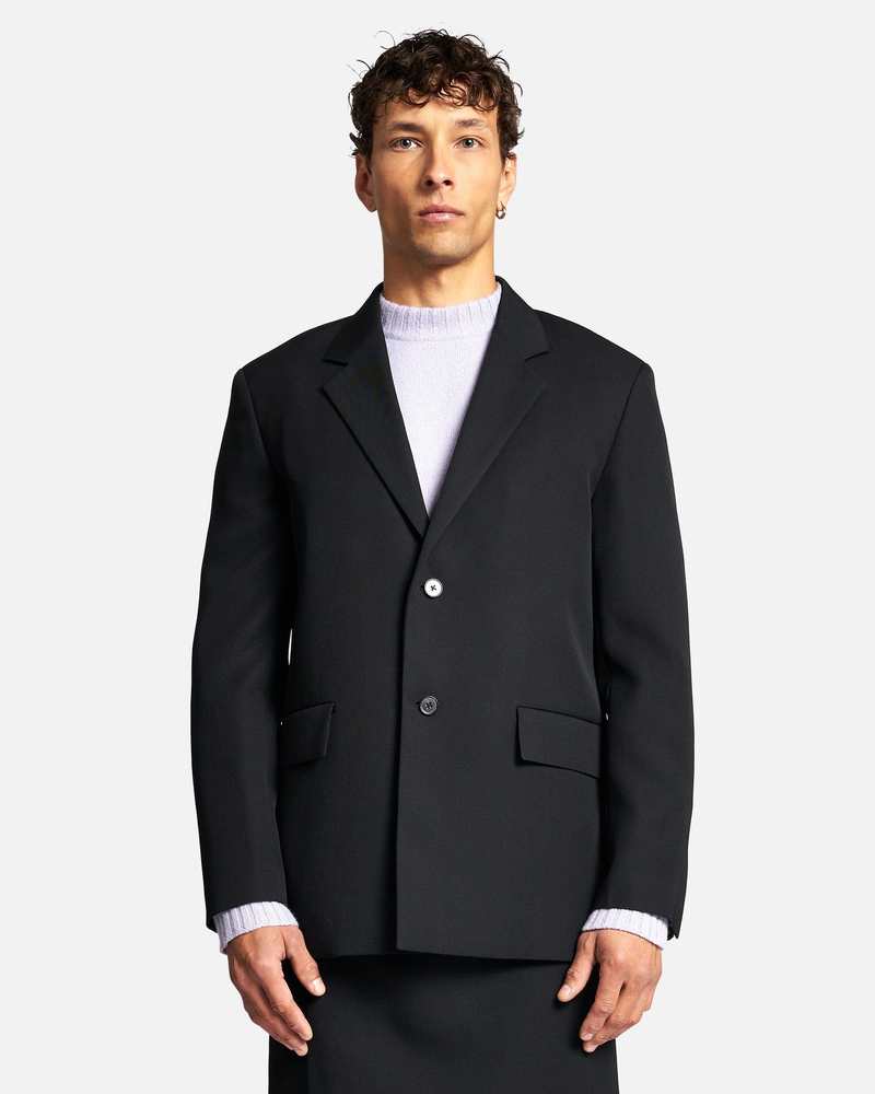 Jil Sander Sharp Wool Gabardine Jacket - Black | Garmentory