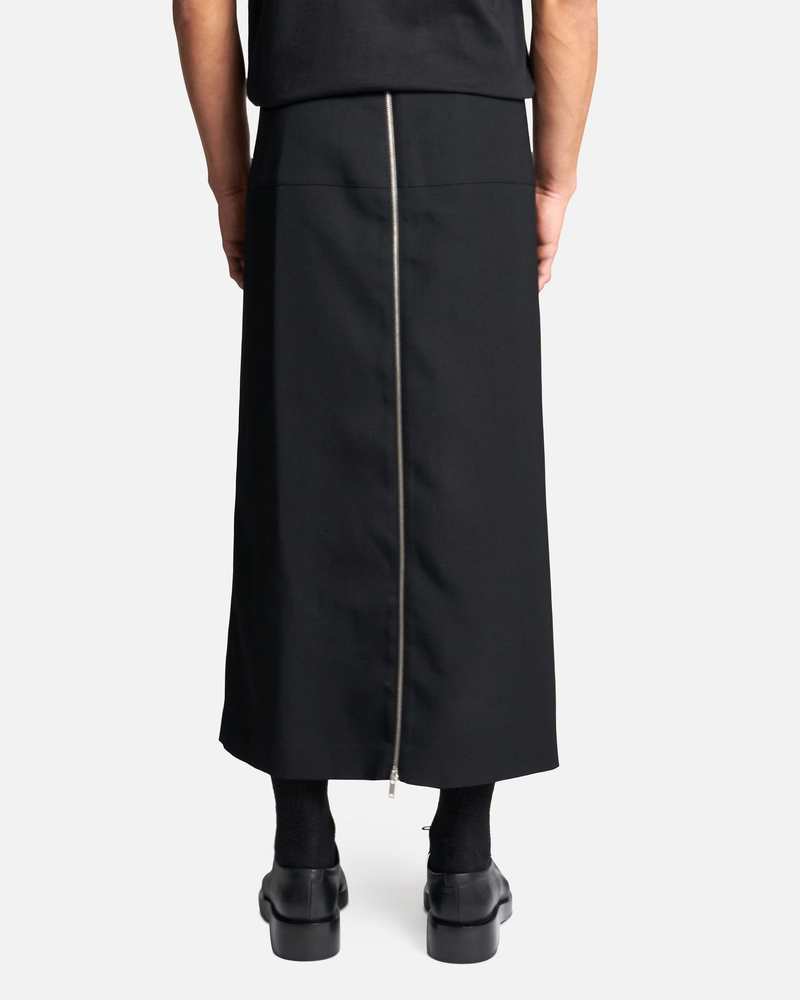 Jil Sander Sharp Wool Panel Skirt - Black | Garmentory