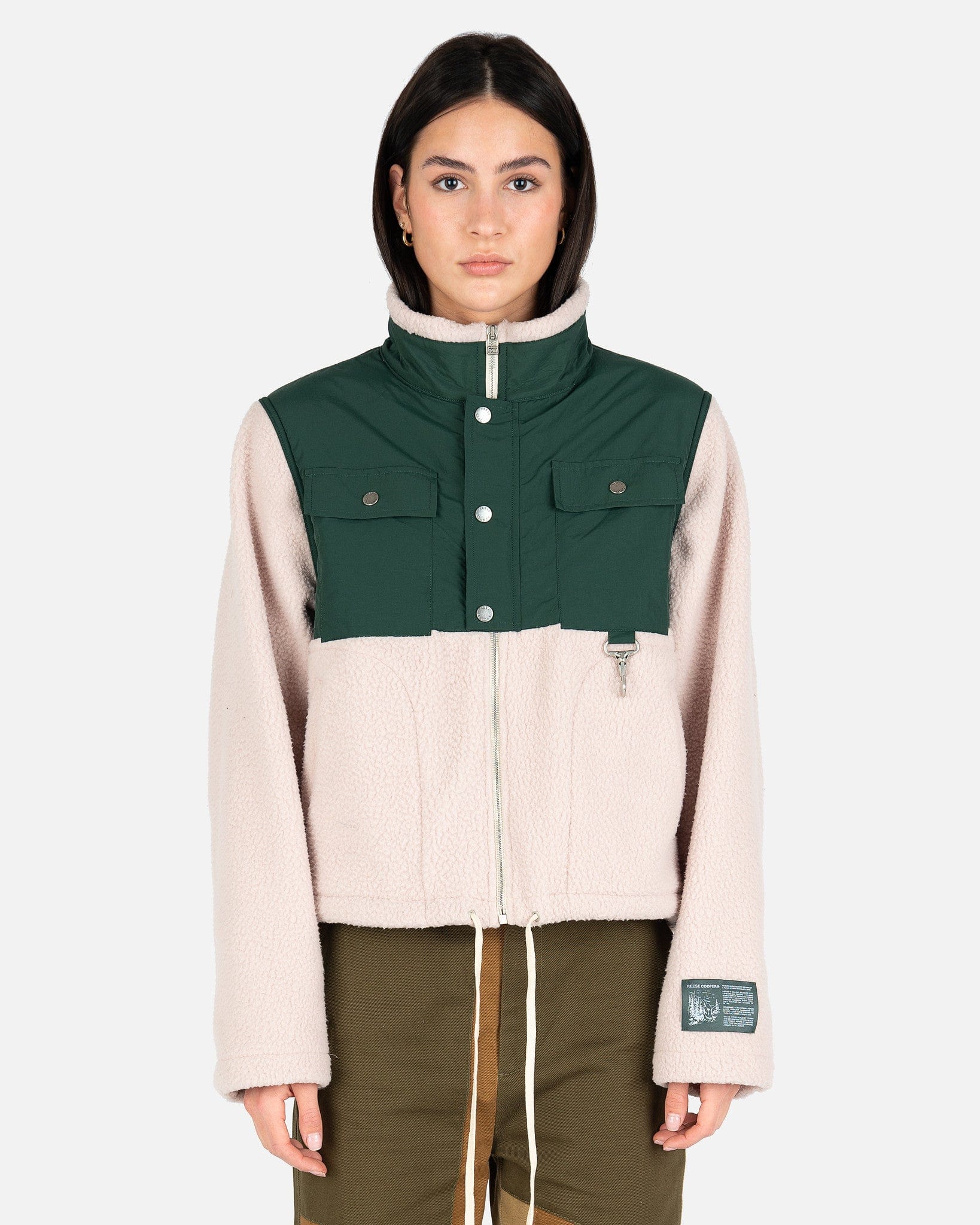 Reese Cooper Sherpa Fleece - Cream/Green | Garmentory