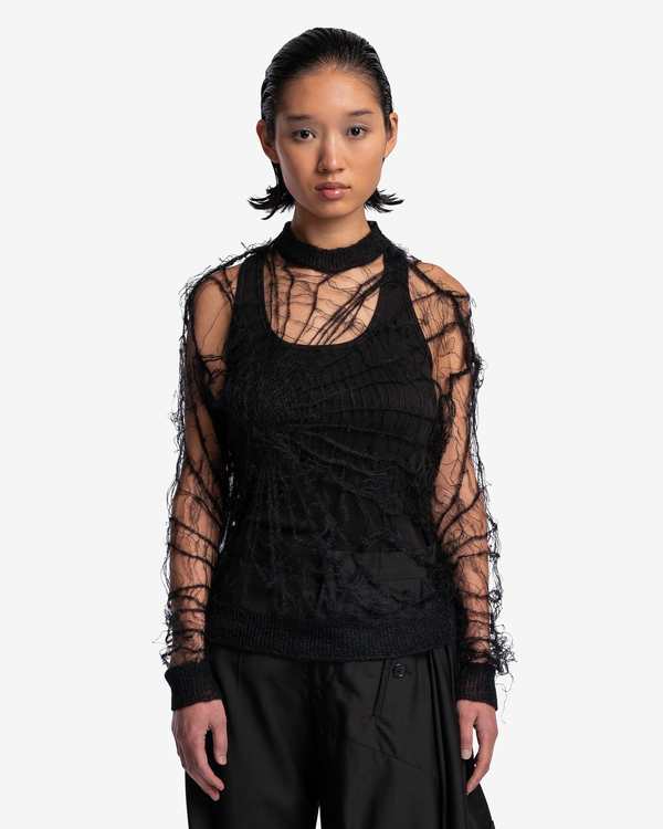 Undercover Spider Web Mohair Sweater - Black | Garmentory